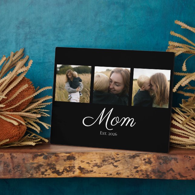 Mama hat modernes fettes Skript Schwarz 3 Foto Fotoplatte (Seite)