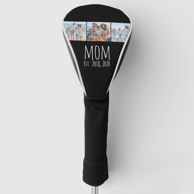 Mama hat modernes fettes Skript Schwarz 3 Foto  Golf Headcover (Vorderseite)