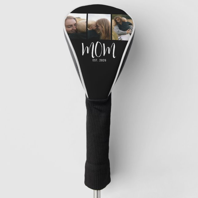 Mama hat modernes fettes Skript Schwarz 3 Foto Golf Headcover (Vorderseite)