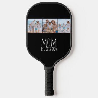 Mama hat modernes fettes Skript Schwarz 3 Foto Pickleball Schläger