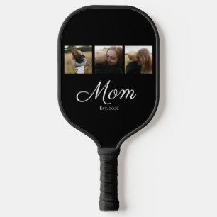 Mama hat modernes fettes Skript Schwarz 3 Foto Pickleball Schläger