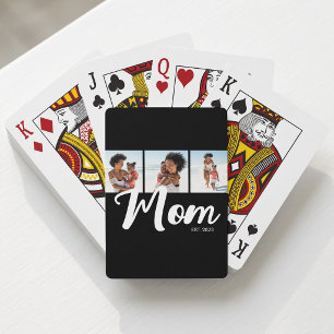 Mama hat modernes fettes Skript Schwarz 3 Foto Spielkarten