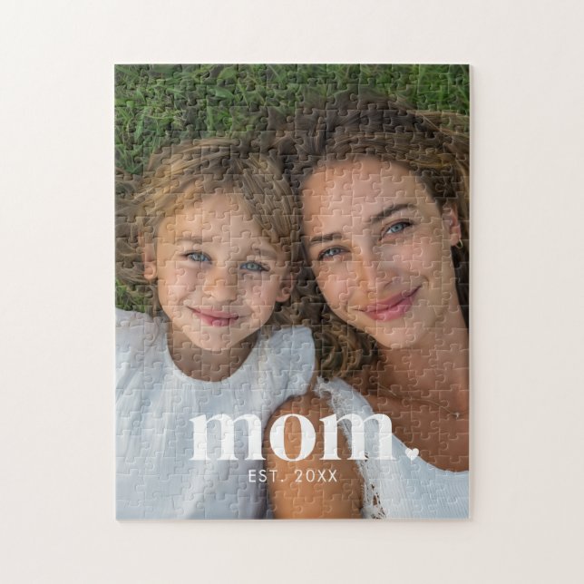 Mama hat modernes Minimalfoto eingerichtet Puzzle (Vertikal)