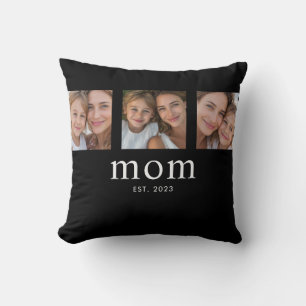 Mama hat modernes minimalist schwarzes 3-Foto eing Kissen