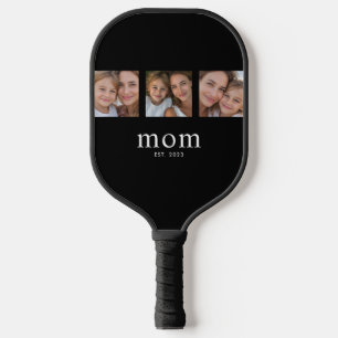 Mama hat modernes minimalist schwarzes 3-Foto eing Pickleball Schläger