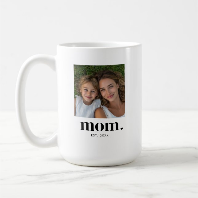 Mama hat modernes Schwarz 2 Foto eingerichtet  Kaffeetasse (Links)
