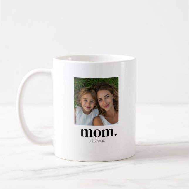 Mama hat modernes Schwarz 2 Foto eingerichtet  Kaffeetasse (Links)