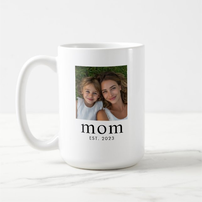Mama hat modernes Schwarz 2 Foto eingerichtet  Kaffeetasse (Links)