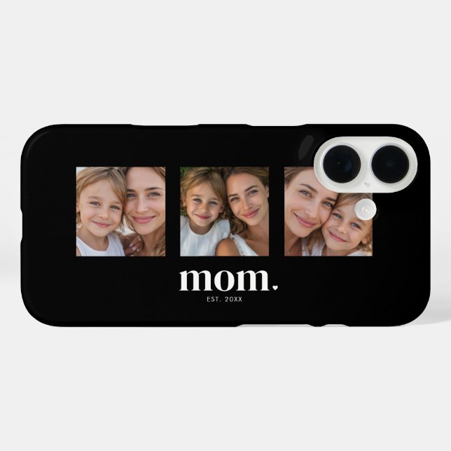 Mama hat Modernes Schwarz 3 Foto eingerichtet Case-Mate iPhone Hülle (Rückseite (Horizontal))