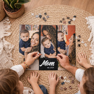 Mama hat modernes schwarzes Foto eingerichtet Puzzle