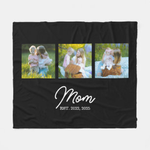 Mama hat modernes schwarzes Skript 3 Foto Fleecedecke