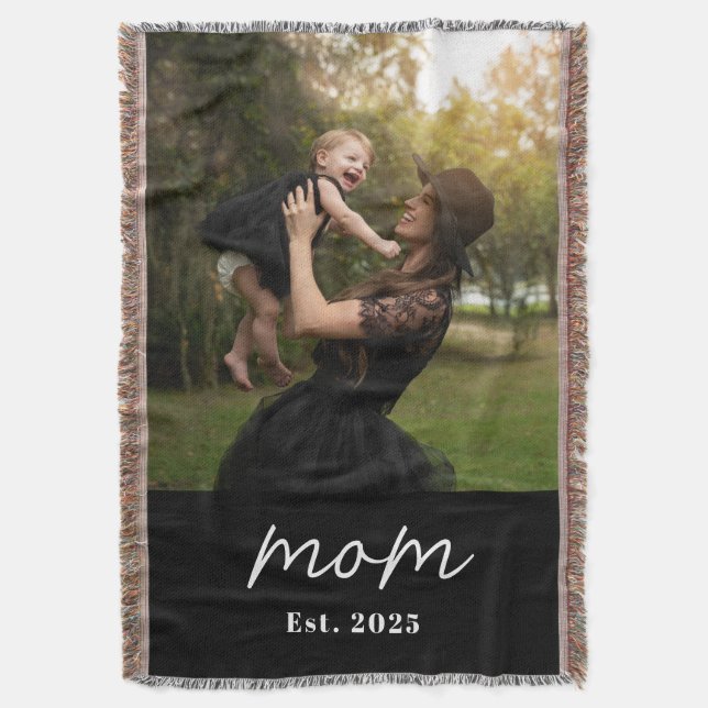 Mama hat modernes schwarzes Skriptfoto eingerichte Decke (Vorderseite Vertikal)