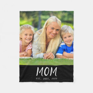Mama hat modernes schwarzes Skriptfoto eingerichte Fleecedecke