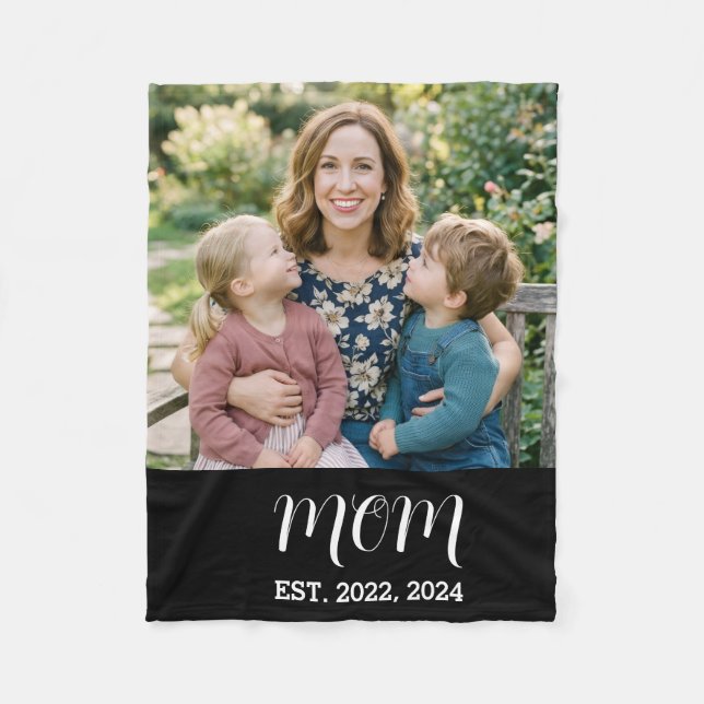 Mama hat modernes schwarzes Skriptfoto eingerichte Fleecedecke (Vorderseite)