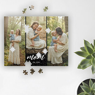 Mama hat modernes Skript 3 Foto eingerichtet Puzzle