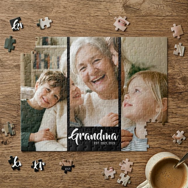 Mama hat modernes Skript 3 Foto eingerichtet Puzzle (Mom Established Modern Script 3 Photo Jigsaw Puzzle)