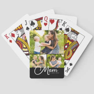 Mama hat modernes Skript 3 Foto eingerichtet Spielkarten