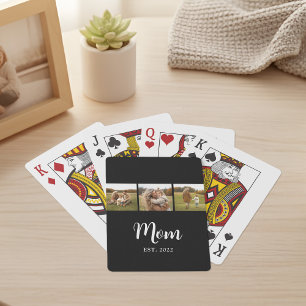 Mama hat modernes Skript 3 Foto Schwarz eingericht Spielkarten
