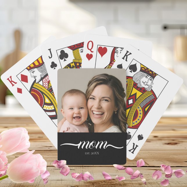 Mama hat modernes Skript-Foto angepasst Spielkarten (Von Creator hochgeladen)