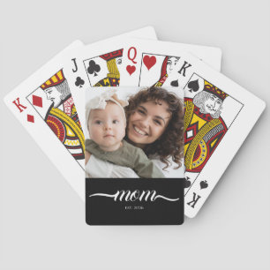 Mama hat modernes Skript-Foto angepasst Spielkarten