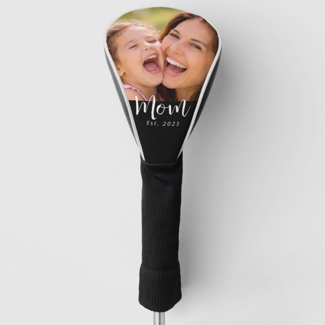 Mama hat modernes Skript-Foto eingerichtet Golf Headcover (Vorderseite)