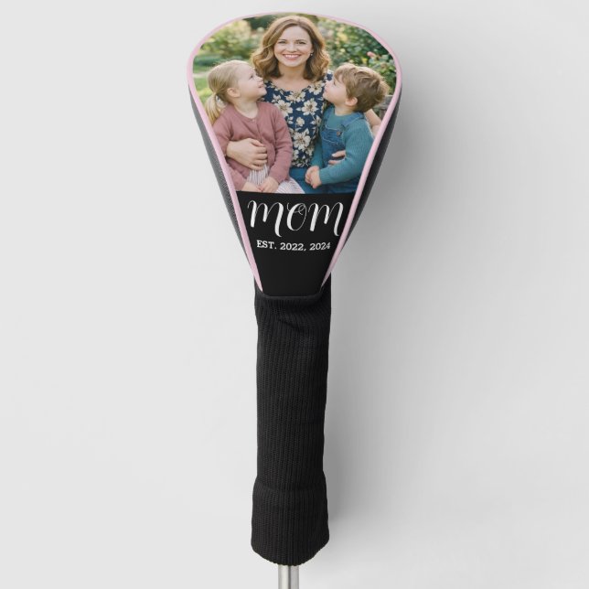 Mama hat modernes Skript-Foto eingerichtet Golf Headcover (Vorderseite)