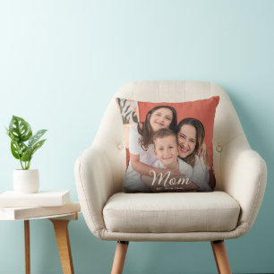 Mama hat modernes Skript-Foto eingerichtet Kissen