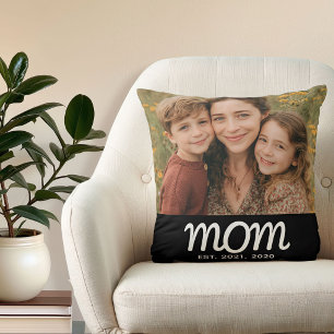 Mama hat modernes Skript-Foto eingerichtet Kissen