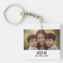 Mama hat modernes Skript-Foto eingerichtet