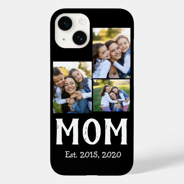 Mama hat modernes Skript Schwarz 3 Foto Case-Mate iPhone Hülle (Rückseite)