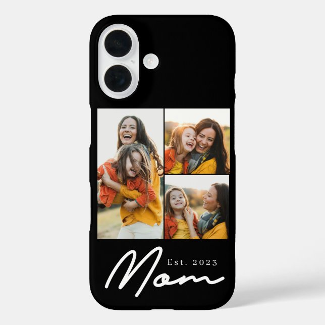 Mama hat modernes Skript Schwarz 3 Foto Case-Mate iPhone Hülle (Rückseite)