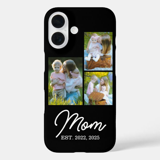 Mama hat modernes Skript Schwarz 3 Foto eingericht Case-Mate iPhone Hülle (Rückseite)