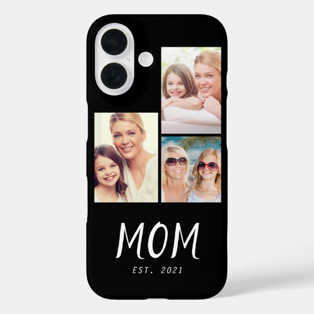 Mama hat modernes Skript Schwarz 3 Foto eingericht Case-Mate iPhone Hülle (Rückseite)