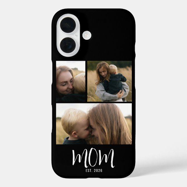 Mama hat modernes Skript Schwarz 3 Foto eingericht Case-Mate iPhone Hülle (Rückseite)