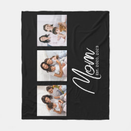 Mama hat modernes Skript Schwarz 3 Foto eingericht Fleecedecke