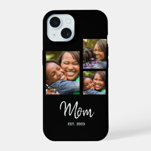 Mama hat modernes Skript Schwarz 3 Foto eingericht iPhone 15 Hülle