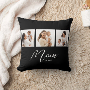 Mama hat modernes Skript Schwarz 3 Foto eingericht Kissen