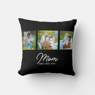 Mama hat modernes Skript Schwarz 3 Foto eingericht Kissen