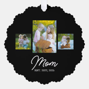 Mama hat modernes Skript Schwarz 3 Foto eingericht Ornament Karte