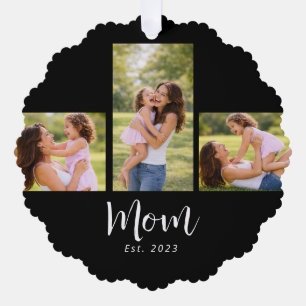 Mama hat modernes Skript Schwarz 3 Foto eingericht Ornament Karte
