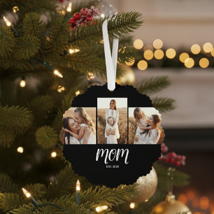 Mama hat modernes Skript Schwarz 3 Foto eingericht Ornament Karte
