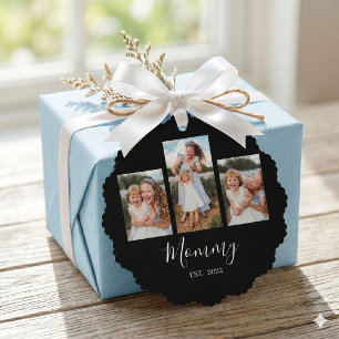 Mama hat modernes Skript Schwarz 3 Foto eingericht Ornament Karte
