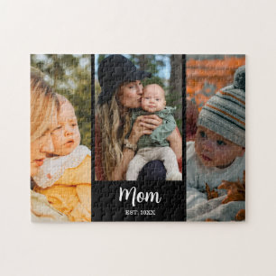 Mama hat modernes Skript Schwarz 3 Foto eingericht Puzzle