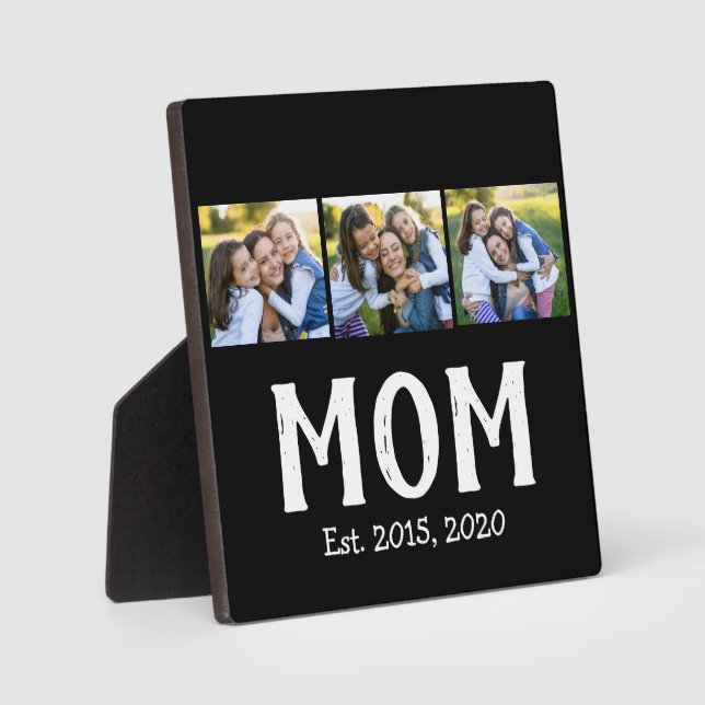 Mama hat modernes Skript Schwarz 3 Foto Fotoplatte (Vorderseite)