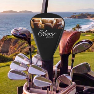 Mama hat modernes Skript Schwarz 3 Foto Golf Headcover