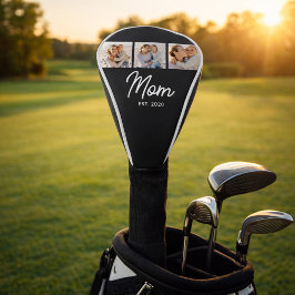 Mama hat modernes Skript Schwarz 3 Foto Golf Headcover
