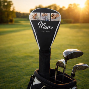 Mama hat modernes Skript Schwarz 3 Foto Golf Headcover