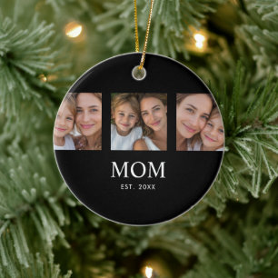 Mama hat modernes Skript Schwarz 3 Foto Keramik Ornament