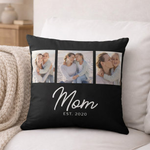 Mama hat modernes Skript Schwarz 3 Foto Kissen