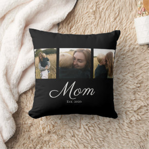 Mama hat modernes Skript Schwarz 3 Foto Kissen